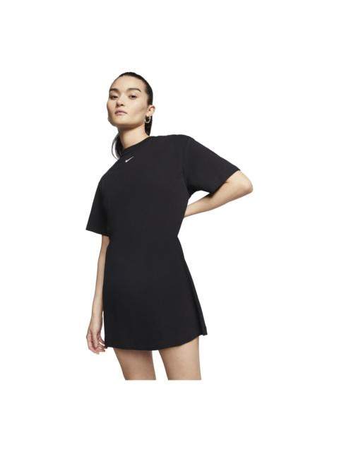 Nike (WMNS) Nike As W Nsw Essntl Casual Sports Round Neck Short Sleeve Black Dress CJ2243-010