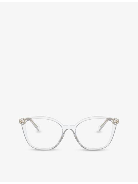 Prada PR 02ZV Butterfly-Frame Acetate Optical Glasses