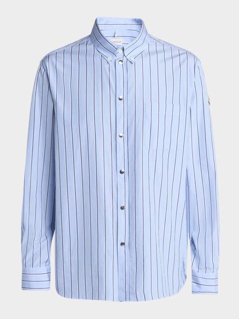 Moncler Men's Wool Multi-Stripe Sport Shirt