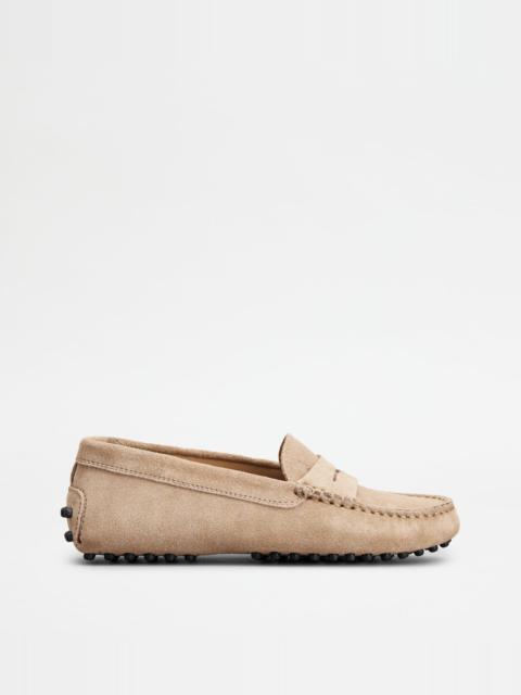 JUNIOR GOMMINO DRIVING SHOES IN SUEDE - BROWN