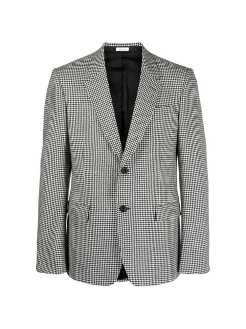 single-breasted houndstooth blazer