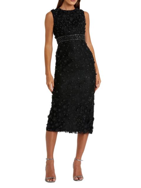 MAC DUGGAL Women's Floral Beaded Sheath Dress - Black
