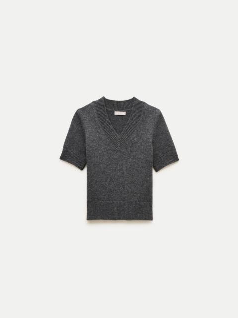 J.CREW Short-sleeve V-neck sweater in vintage wool
