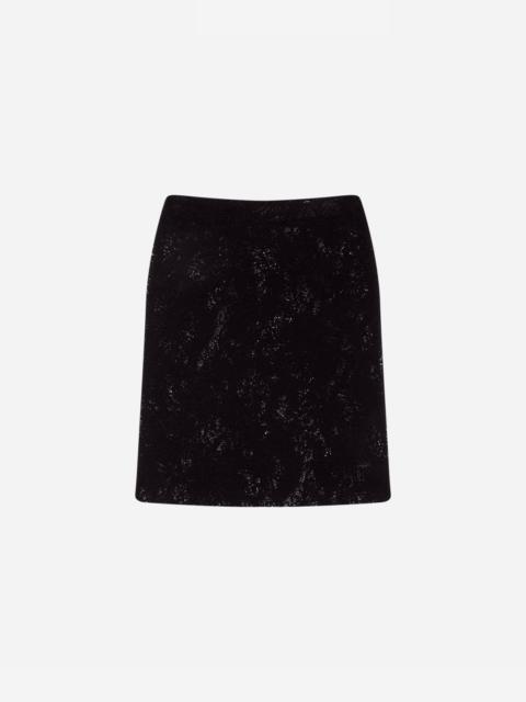 MSGM Velvet-effect lace midi skirt