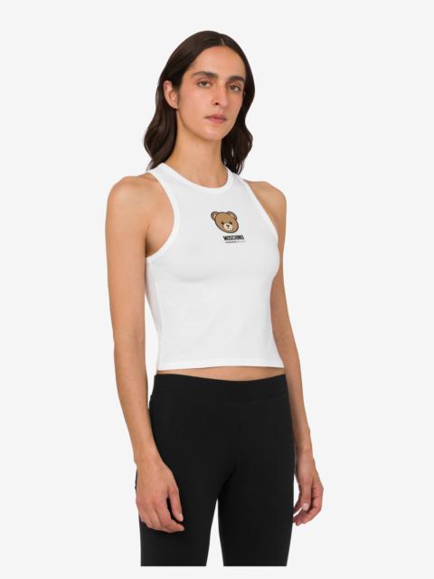 MOSCHINO TEDDY BEAR STRETCH COTTON JERSEY TOP