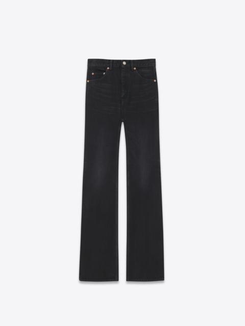 70's flared jeans in black denim