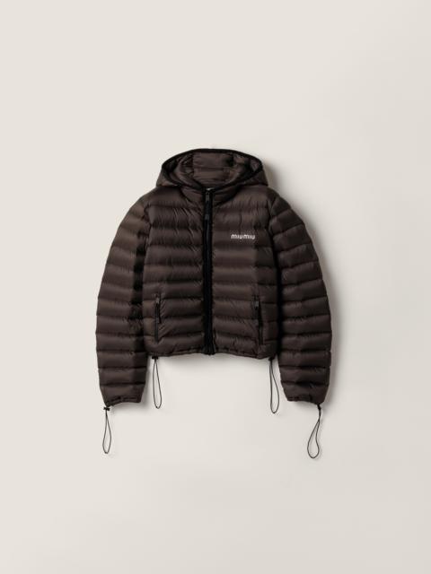 Miu Miu Light pongé down hoodie jacket