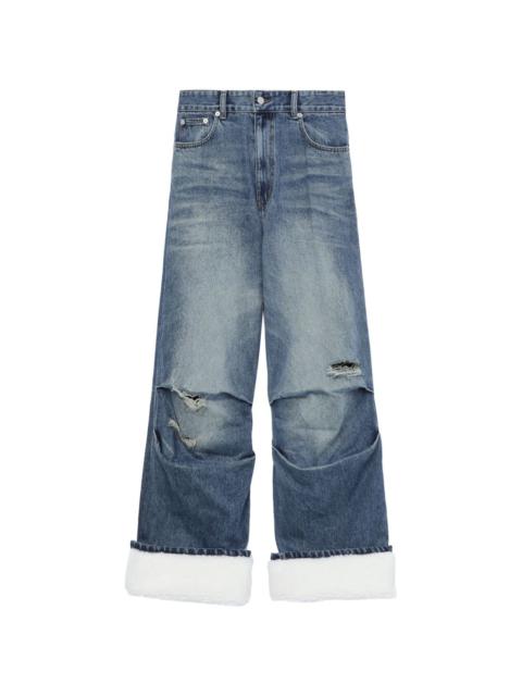 We11done ripped straight-leg jeans
