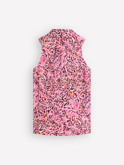 BODEN Satin Halterneck Top-Multi, Leopard Flow