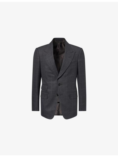 TOM FORD Shelton Overcheck Single-Breasted Wool Jacket