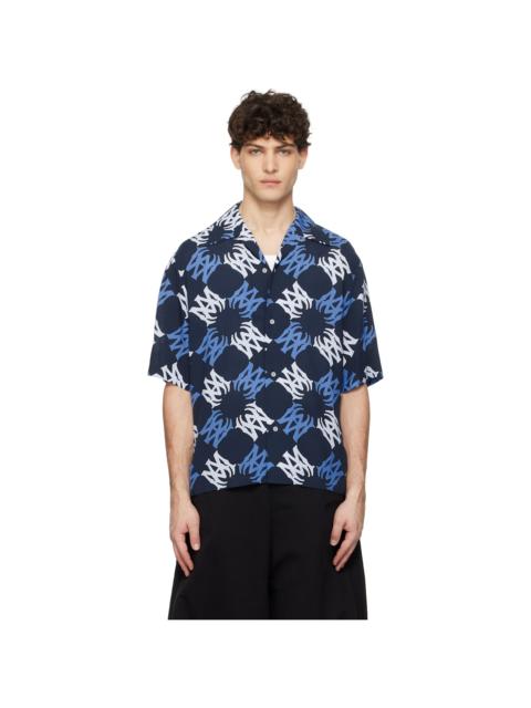 AMIRI Navy MA Quad Bowling Shirt