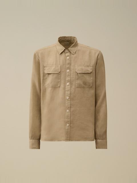 C.P. Company Linen Long Sleeve Button Shirt