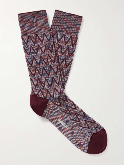 Missoni Striped Crocheted Cotton-Blend Socks
