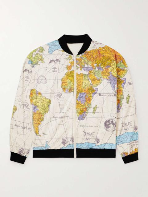 + Dr. Woo Printed Shell Bomber Jacket