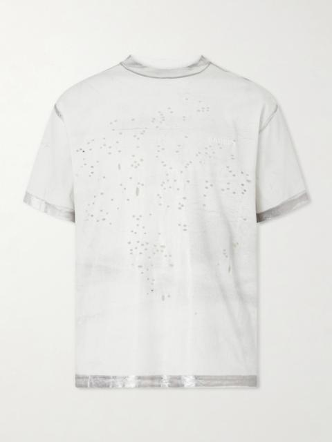 SATISFY Logo-Print Distressed MothTech™ Cotton-Jersey T-Shirt