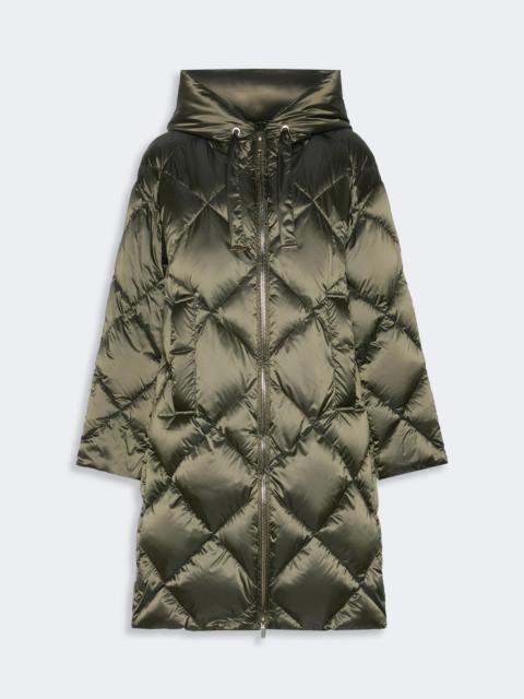 Max Mara TREFE Midi puffer jacket with hood in water-repellent plain-weave fabric - MOSS GREEN