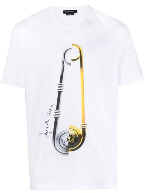 VERSACE Safety Pin logo-print T-shirt