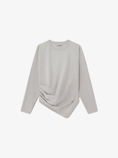 GANNI BLOUSE IN DRAPED JERSEY