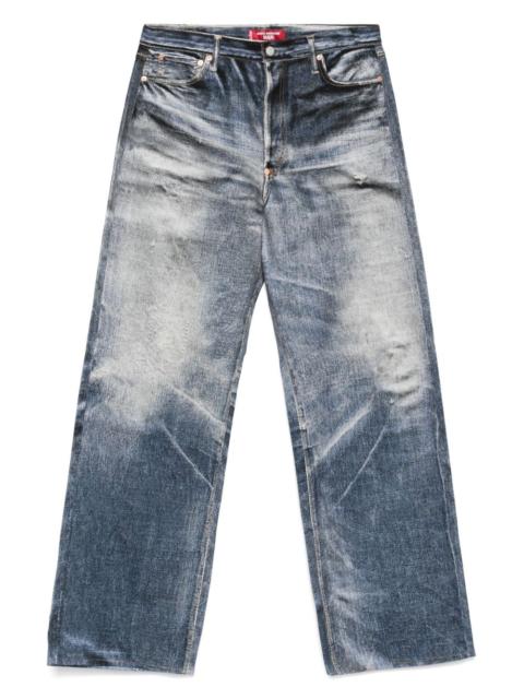 Junya Watanabe MAN trompe l'oeil-print jeans