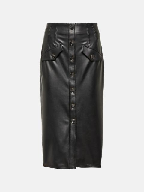 Barrie faux leather midi skirt