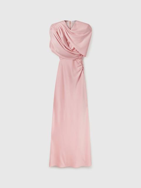 Stella McCartney Satin Wrapped Short-Sleeve Maxi Dress