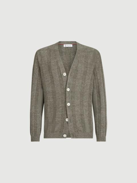 Brunello Cucinelli Linen and cotton textured rib cardigan