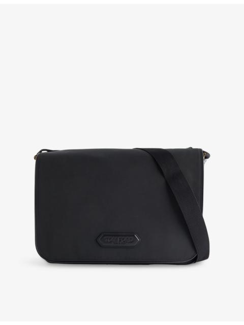 TOM FORD Brand-Patch Large Woven Messenger Bag