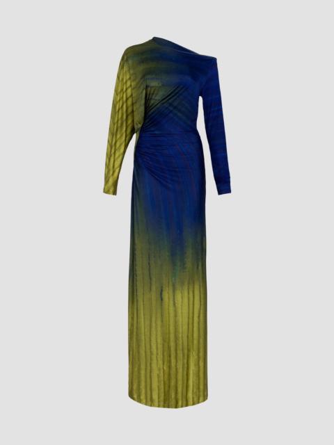 SILVIA TCHERASSI Women's Saree Degradé Jersey Maxi-Dress - Green Navy Degrade