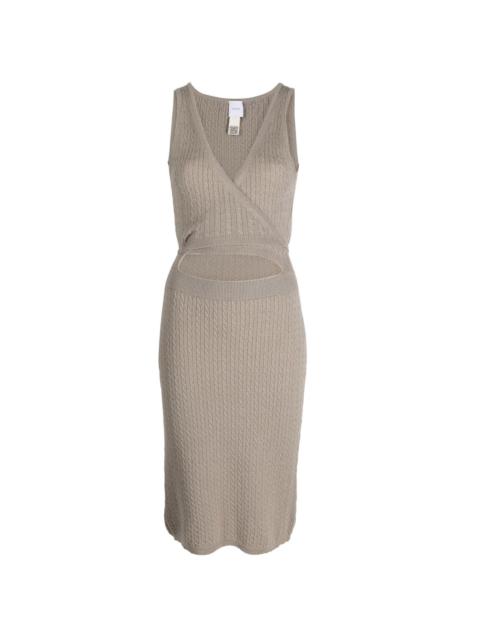 cable-knit cut-out dress