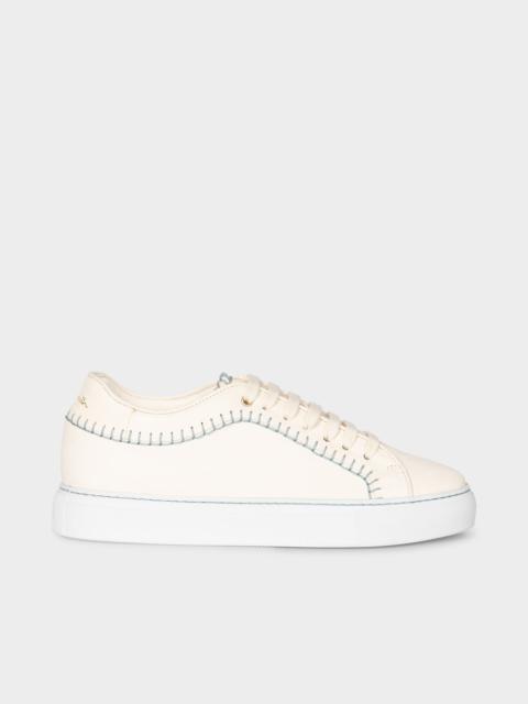 Paul Smith Ecru Contrasting Stitch 'Basso' Trainers