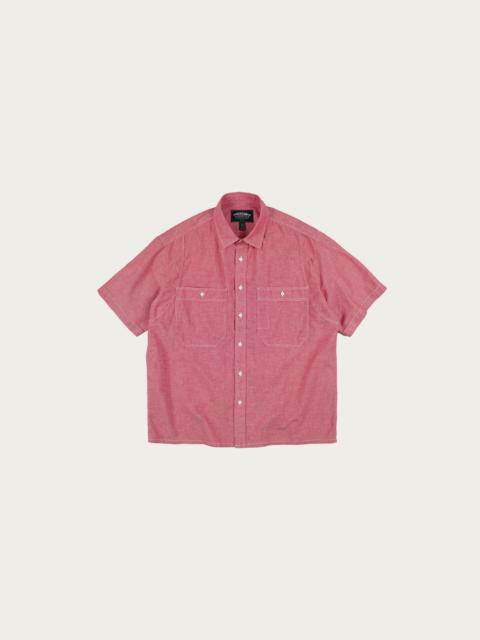 FrizmWORKS Chambray Big Pocket Half Shirt - Red