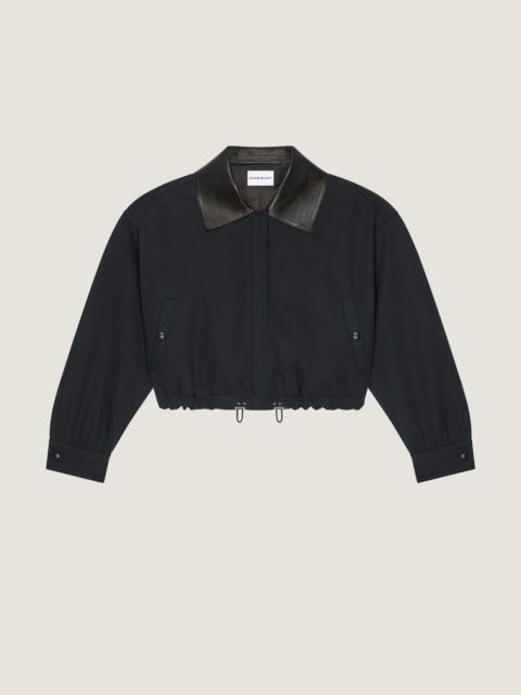 Givenchy JACKET IN COTTON AND WOOL WITH LEATHER COLLAR