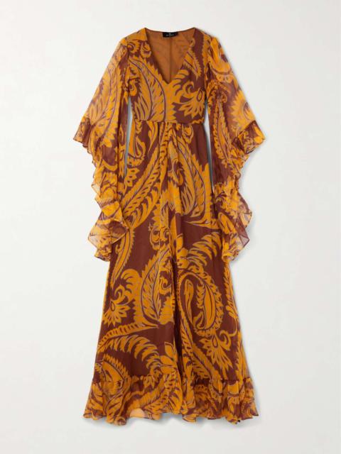 Floral-print silk-chiffon maxi dress