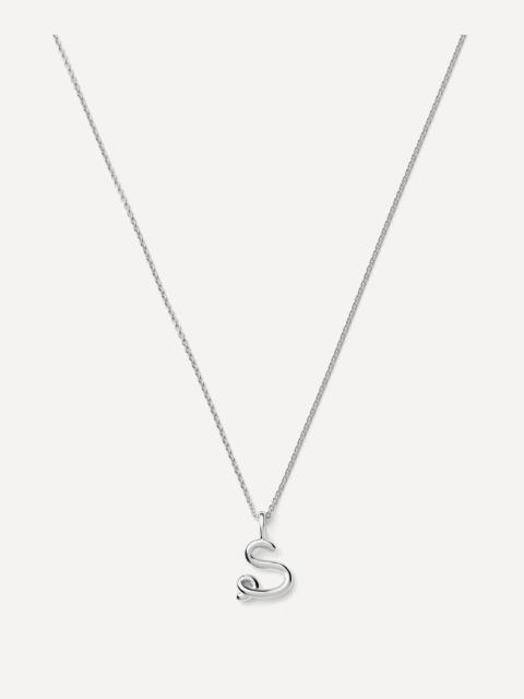 MISSOMA Sterling Silver Curly Molten Mini S Initial Pendant Necklace