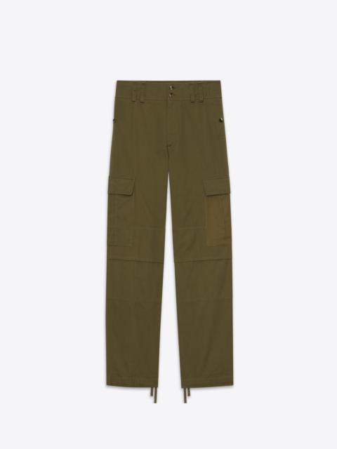 SAINT LAURENT cassandre cargo pants in cotton twill | REVERSIBLE