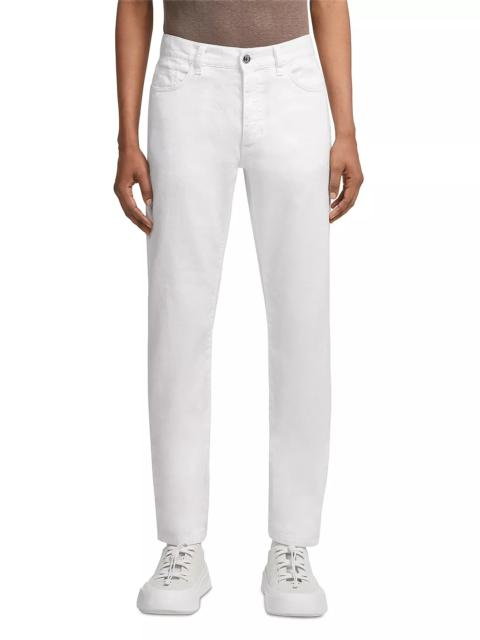 ZEGNA Garment Dyed Stretch Slim Fit Jeans in White