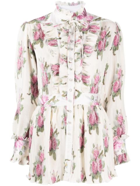 rabanne ruffled floral blouse