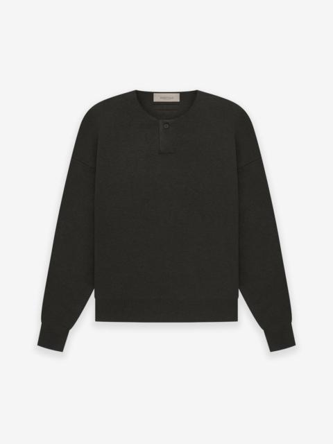ESSENTIALS Womens Knit LS Henley