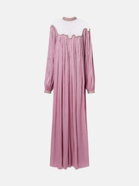 COSTARELLOS Elline embellished pleated gown