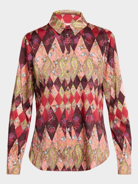 Cinq à Sept Thea Patchwork Print Shirt