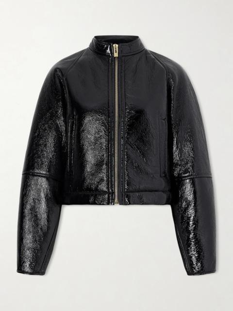 Alaïa Cropped Shearling Bomber Jacket