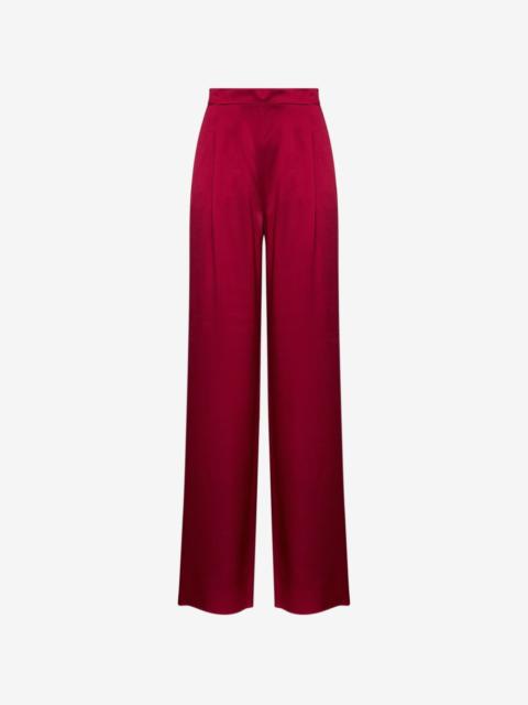Max Mara Msealpaca satin-effect palazzo pants