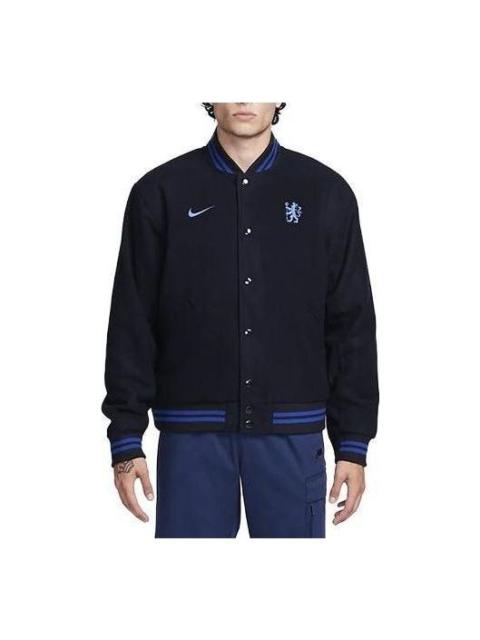 Nike Chelsea FC Football Varsity Jacket 'Black' FB2132-426