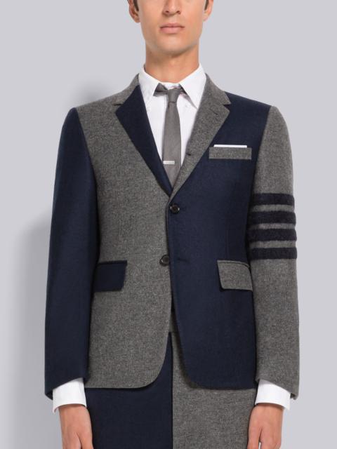 Thom Browne FIT 3 CLASSIC SPORT COAT IN FELTED 4BAR IN FLANNEL