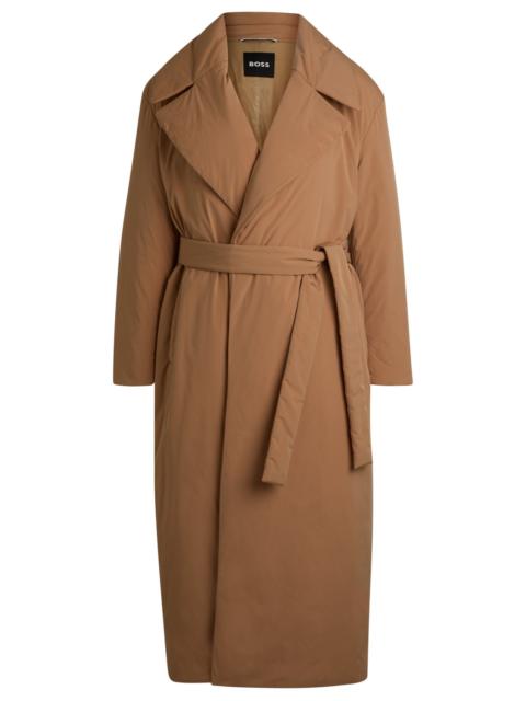 BOSS WATER-REPELLENT PADDED COAT WITH TIE-UP BELT