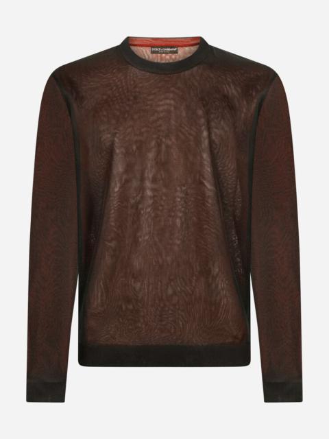 Dolce & Gabbana Round-neck technical yarn sweater