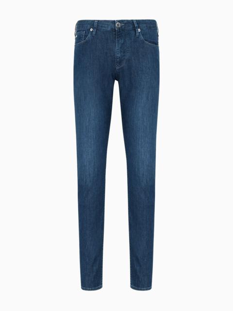 EMPORIO ARMANI J06 Worn-effect wash, slim-fit, 8 oz denim jeans