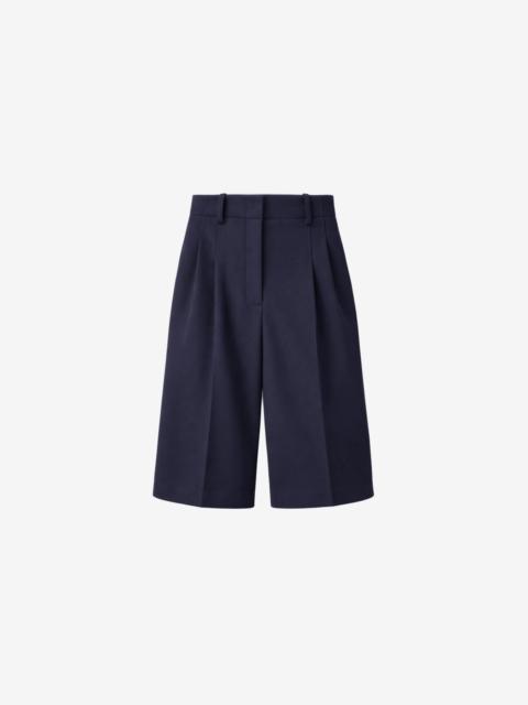 The Frankie Shop Gio Wool Pleated Bermuda Shorts - Navy