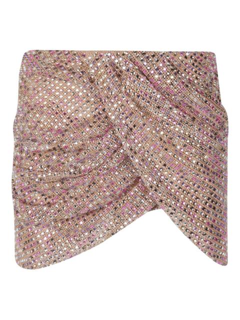 self-portrait crystal-embellished mini skirt