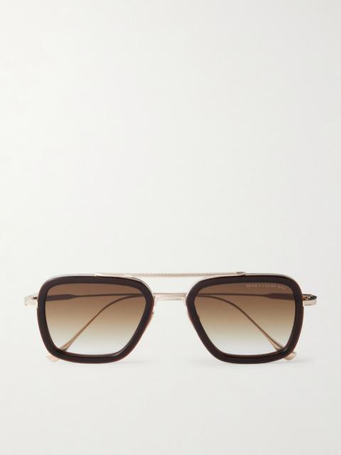 DITA Flight.006 Double-Bridge Aviator-Style Gold-Tone Metal and Acetate Sunglasses Gold